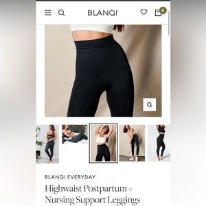 Blanqi Highwaist Postpartum Nursing Support Leggings size Medium